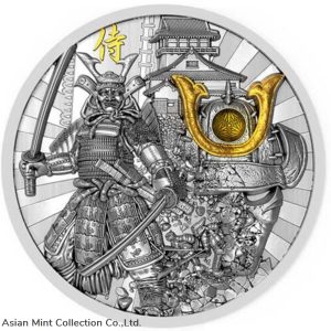 2019 - The Samurai 2 oz Antique finish Silver Coin 5$ Niue