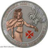 2020 Germania 5 Mark Red Crystal Cross 1 Oz .999 Silver Coin