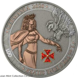 2020 Germania 5 Mark Red Crystal Cross 1 Oz .999 Silver Coin