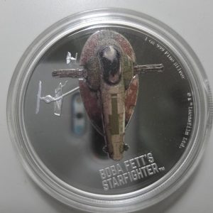 2022 Star WarsT: Boba Fett's Starfighter 1oz Silver $2 Niue Coin