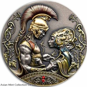 2022 - Medea and Jason's Love Myths of Love 2 oz Antique finish Silver Coin