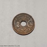1936 – French Indochina Coin Half CENT Copper INDOCHINE FRANCAISE