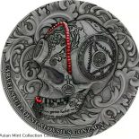 2018 1 Oz Silver CARVED SKULL BONES OF ST. ALOYSIUS GONZAGA Antique Coin