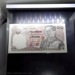 1980 – 10 Baht (12th Series), the King’s Rama IX (Bundle) 100 partially consecutive, unused