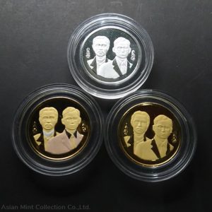 Gold plated 20 Baht coins, Commemorative ministry of Foreign Affairs, set of 3, jewelry work