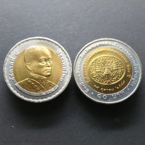 2004 - 10 baht coin, two colors, 200th anniversary of the reign of King Rama IV, unused