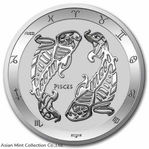 2022 Tokelau 1 oz .999 Silver $5 Zodiac Series: PISCES ~~ in Capsule