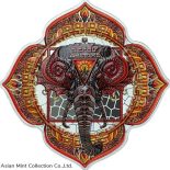 2022 $5 Solomon Islands ELEPHANT CHAKRA 1ST Phil Lewis 2 Oz Silver Proof Coin