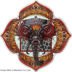 2022 $5 Solomon Islands ELEPHANT CHAKRA 1ST Phil Lewis 2 Oz Silver Proof Coin