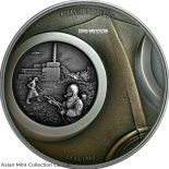 2021 2 Oz Silver Glow In The Dark Human Tragedies CHERNOBYL Antique Finish Coin.