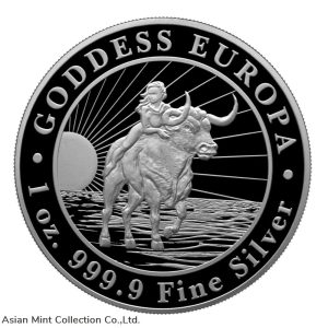 2022 1oz $5 NZD Tokelau Goddess Europa Silver Coin BU
