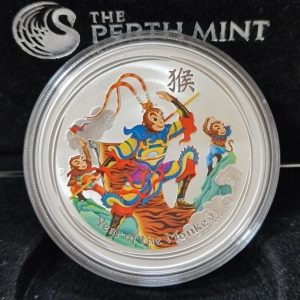 2016 Monkey King 1oz Silver Coloured Coin