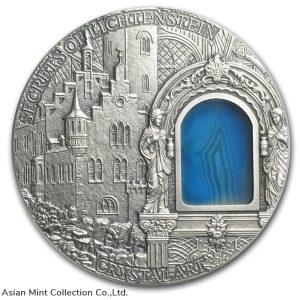 2012 - SECRET OF LICHTENSTEIN $2 series CRYSTAL ART 2oz Silver coin