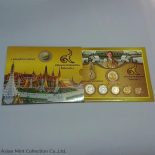 2015 – Circulating Coin Panel complete set Thailand, unused (6 coins) packed in panel and box