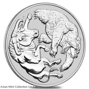 2020 - 1 oz Australian Silver Bull and Bear Coin (BU)