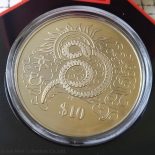 2001 10DOLLARS SINGAPORE DUIT LAMA (COPPER-NICKEL), TAC000893, UNC