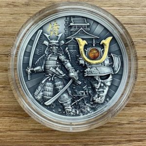 2019 2oz $5 NZD Niue Warriors Samurai Ultra High Relief Antique Finish Silver Coin