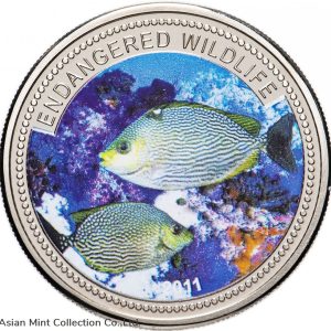 2011 - Palau Endangered Wildlife Streaked Spinefoot Fish $1 BU Color