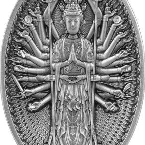 2023 Chad Thousand Arms Guanyin 5oz Silver Antiqued Coin