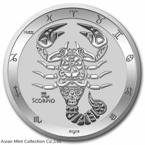 2022 - 1 oz .999 Silver $5 Zodiac Series: Scorpio in Capsule