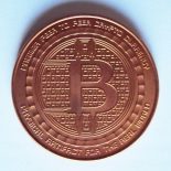 USA .999 Fine Copper Round ‘Bitcoin’ image – 1 Ounce Avoirdupois – UNC