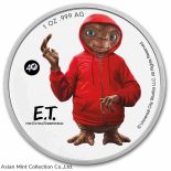 2022 – E.T. Extra-Terrestrial 40th annv 1 oz .999 Silver Coin $2 alien life in TEP