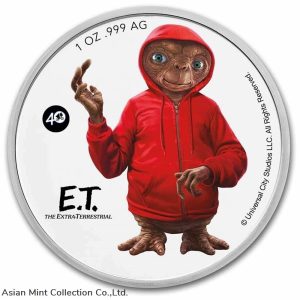 2022 - E.T. Extra-Terrestrial 40th annv 1 oz .999 Silver Coin $2 alien life in TEP