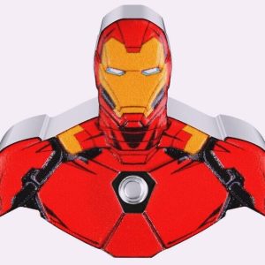 1 oz Silver Niue 2023 Proof Shape - IRON MAN - Tony Stark - Avengers - Marvel Co-