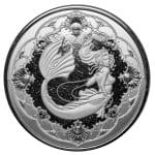 2022 – Samoa 2 Tala 1oz 999 Silver Mermaid Princess of the Seas Proof / Like