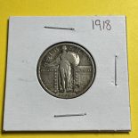 1918 Standing Liberty Quarter US Silver Coin Low Mintage Beautiful Details