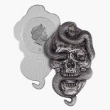 2022 Ghana Snake Skull Silver Plated 1 oz CN Coin – 2,000 Mintage