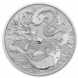 2023 – Australia 1 oz Silver Dragon & Koi Chinese Myths and Legends *ST*
