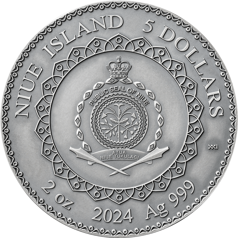 2 2024 - $5 Niue AF - 2 OZ Mandala Collection - Dragon