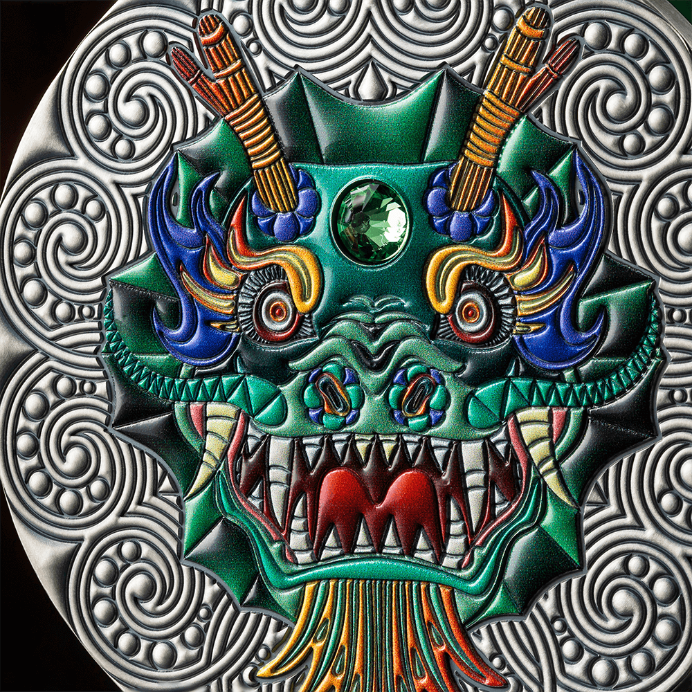 3 2024 - $5 Niue AF - 2 OZ Mandala Collection - Dragon