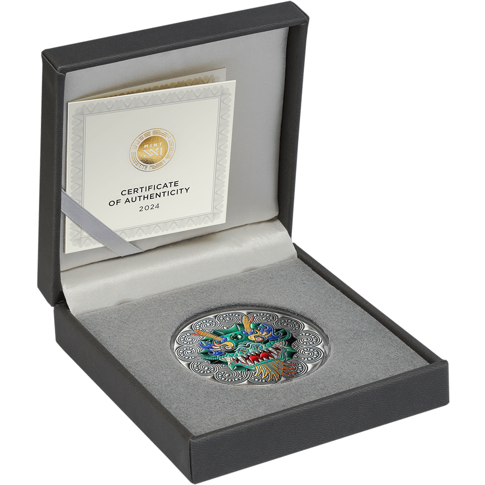 4 2024 - $5 Niue AF - 2 OZ Mandala Collection - Dragon