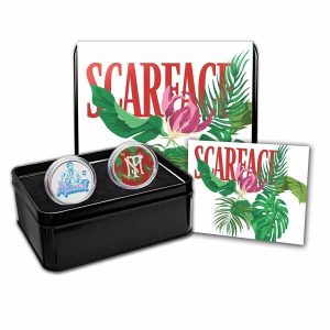 2023 - Scarface 40th Anniversary 2 Coin Set 2 Oz Silver Color Chad with Original Packaging