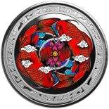 2023 – Koi Fish 1 Oz 999 Silver Color Fiji 1 Dollar Proof with Original Packaging