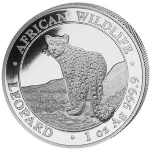 2018 - Somalia 1 oz Silber 9999 African Wildlife Leopard Silbermünze ST / BU