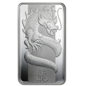 2012 - PAMP Year of the Dragon 100 gram Silver Bar In Assay Card