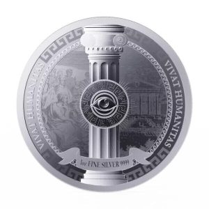 2023 - Vivat Humanitas 1 oz 9999 Silver Niue $2 Silver Coin *ST/BU*
