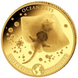 2023 - World's Wildlife (5.) Ray Gold Coin 0.5 Grams Congo 10 Francs PP / Proof