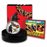 2023 – 2 oz Silver Niue Proof Color – GODZILLA vs MOTHRA – Godzilla Series – 5 NZD –