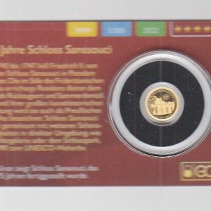 2022 - Gold Coin Card - Congo 100 Francs CF Gold PP Castle Sanssouci