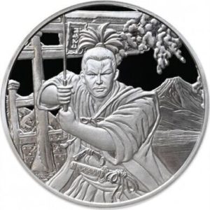 2022 - 1 oz 999 Silver Fiji 50 Cents Samurai Ancient Warriors Silver Coin ST/BU-