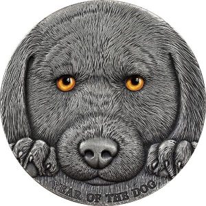 2018 - Year of the Dog 3 oz Antique finish Silver Coin 3000 Francs CFA Cameroon