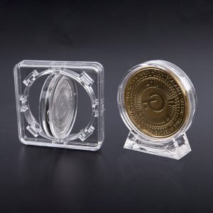 4cm Acrylic Coin Display Case Transparent Box Commemorative Medal Protection B