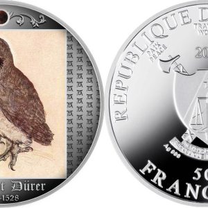 2021 - Little Owl Albrecht Durer Proof Silver Coin 500 Francs CFA Cameroon