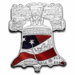 2023 – Liberty Bell USA 2oz 999 Silver Colored Shape Solomon Islands with Original Packaging-