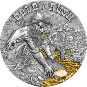2021 - Gold Rush 50g Antique finish Silver Coin 2000 Francs CFA Cameroon