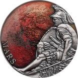 2020 – Mars Planets and Gods 3 oz Antique finish Silver Coin CFA Cameroon